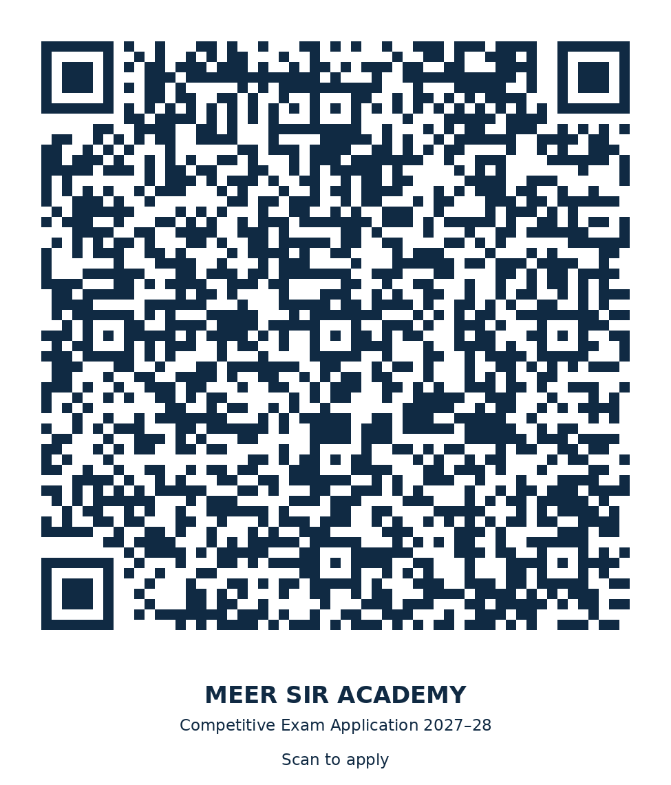 Scan to open the Meer Sir Academy competitive exam coaching application